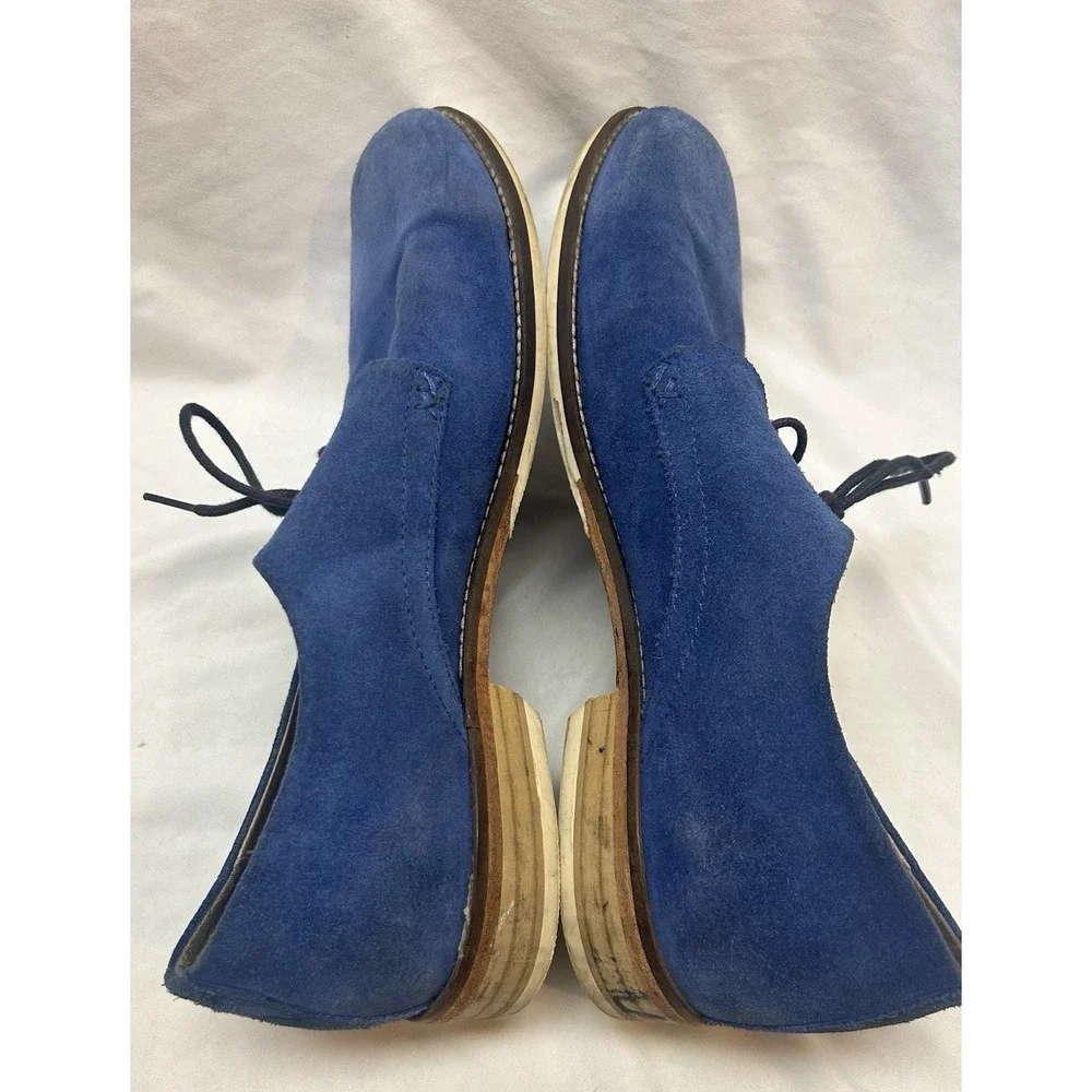 John Fluevog CBC Derby Men's Shoes Royal Blue Suede Size 12